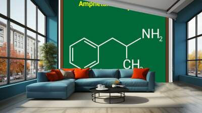 chemical structure of Amphetamine (C9H13N) Wall mural