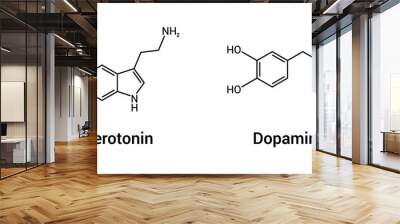 chemical structure of serotonin and dopamine Wall mural