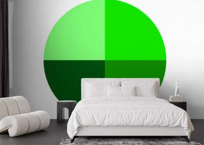 Pie chart with four same size sectors vector illustration on white background Wall mural