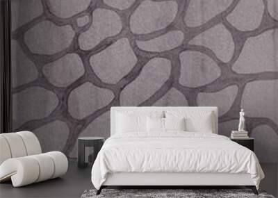 stone pavement texture pattern background with ink Wall mural