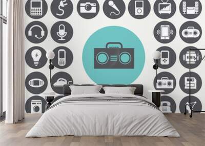 Electronics device icons set. Illustration eps10 Wall mural