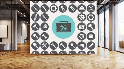 Tools icons set. Illustration eps10 Wall mural