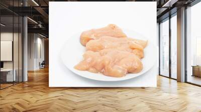 Raw Chicken Breasts on the plate above white background Wall mural