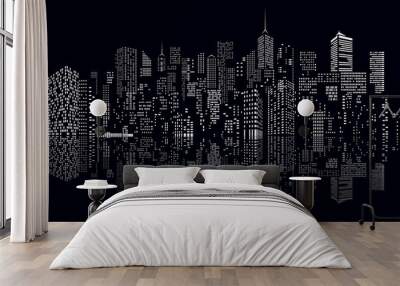 cityscape windows reflect Wall mural