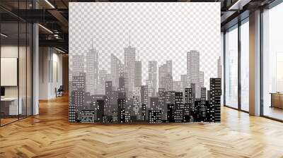 new city gray towers Wall mural