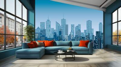 new city towers Wall mural