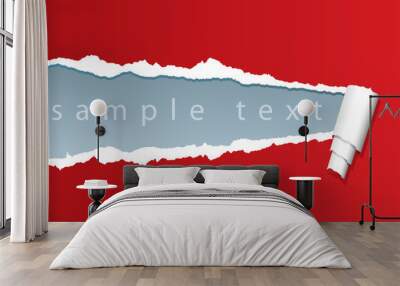 ripped red Wall mural