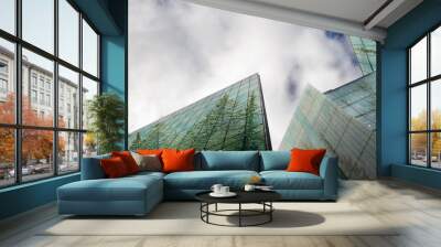 Sustainable, green energy city, urban ecology concept Wall mural