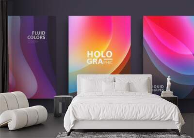 Modern Covers Template Design. Fluid colors. Set of Trendy Holographic Gradient shapes for Presentation, Magazines, Flyers, Annual Reports, Posters and Business Cards. Vector EPS 10 Wall mural