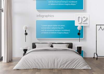 blue modern progress paper banners Wall mural