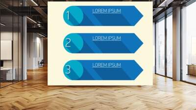 Blue Modern trendy flat Design banner Wall mural