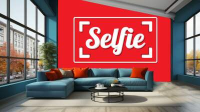 Taking Selfie Photo on Smart Phone concept icon Wall mural