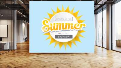 vector summer sale template banner. Wall mural