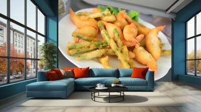 Japanese tempura with variety of vegetables Wall mural