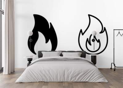 Fire icon vector. fire flame icon Wall mural