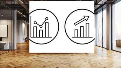 Growing graph Icon vector. Chart icon. Graph Icon Wall mural