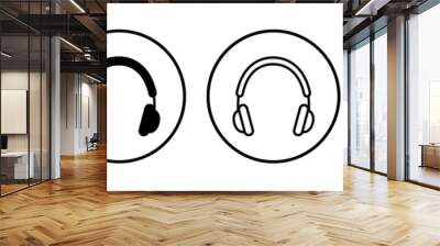 Headphone icon vector. headphones earphones icon. headset Wall mural