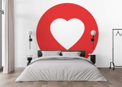 Heart icon. Red heart vector icon. Like icon vector. Instagram like notification Wall mural