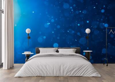 Abstract Blue bokeh background Wall mural