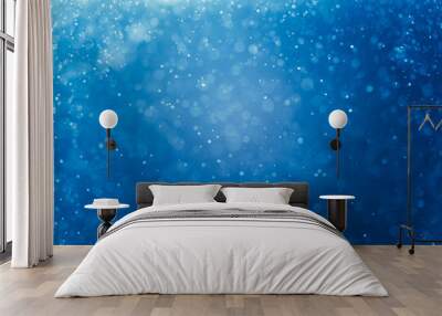 Abstract Blue bokeh background Wall mural