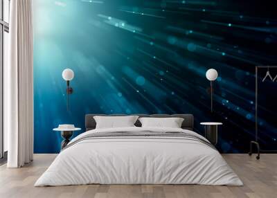 Abstract Blue bokeh background Wall mural