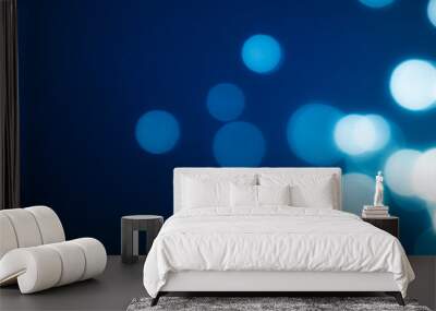 Abstract Blue bokeh defocus glitter blur background. Wall mural