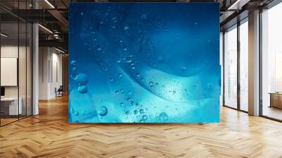 Abstract Blue water bubbles background Wall mural