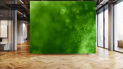 Abstract Green bokeh defocus glitter blur Background. Wall mural