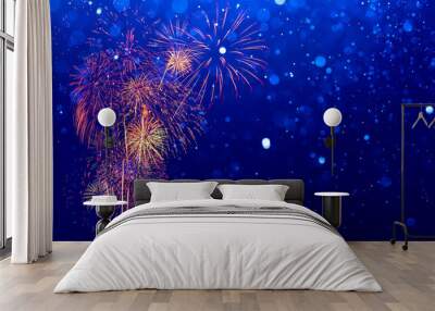 Fireworks with Abstract bokeh background Wall mural