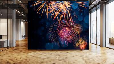 fireworks with abstract bokeh background Wall mural