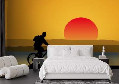 bike silhouette Wall mural