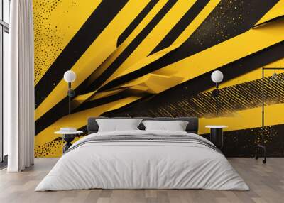 a yellow and black striped pattern, Wall mural