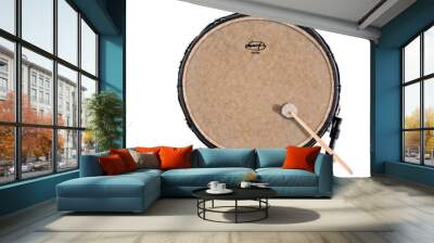 Drum isolated on white  Wall mural