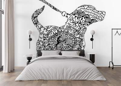  isolated ornament dog, pattern Wall mural