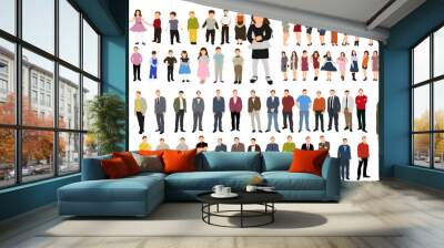 Collection of people  illustration Wall mural