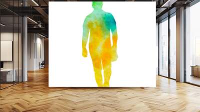 isolated, watercolor silhouette man Wall mural