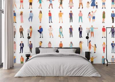 men and women, boys and girls, set on white background vector Wall mural