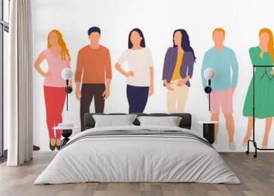 people on white background in flat style, isolated, vector Wall mural