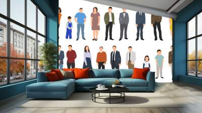 People without face, vector illustration set Wall mural