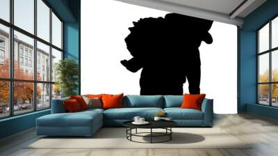 silhouette, groom, bears on hands, bride wedding Wall mural