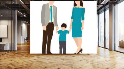 silhouette in a flat style, family Wall mural