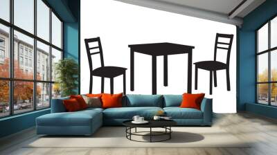 silhouette of a chair and two chairs Wall mural