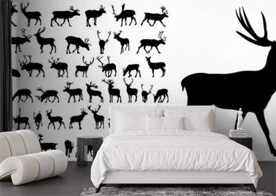 silhouette of deer, collection Wall mural