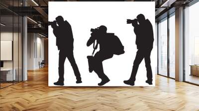 silhouette of photographer, videographer Wall mural