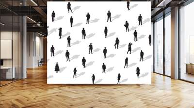 silhouette people with shadow on a white background isolated vector Wall mural