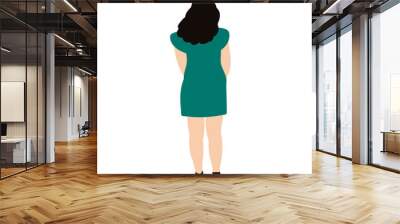 vector, isolated, flat style girl stands with her back Wall mural