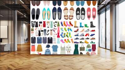 vector, isolated, set of clothes male and female Wall mural