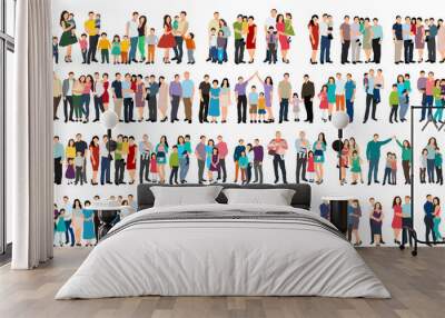 vector, isolated, set of people in flat style Wall mural