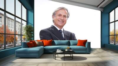 elegant smiling senior businessman isolated on white Wall mural