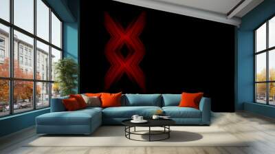 Modern abstract  red template on black background, creative cover design for advertise. Wall mural